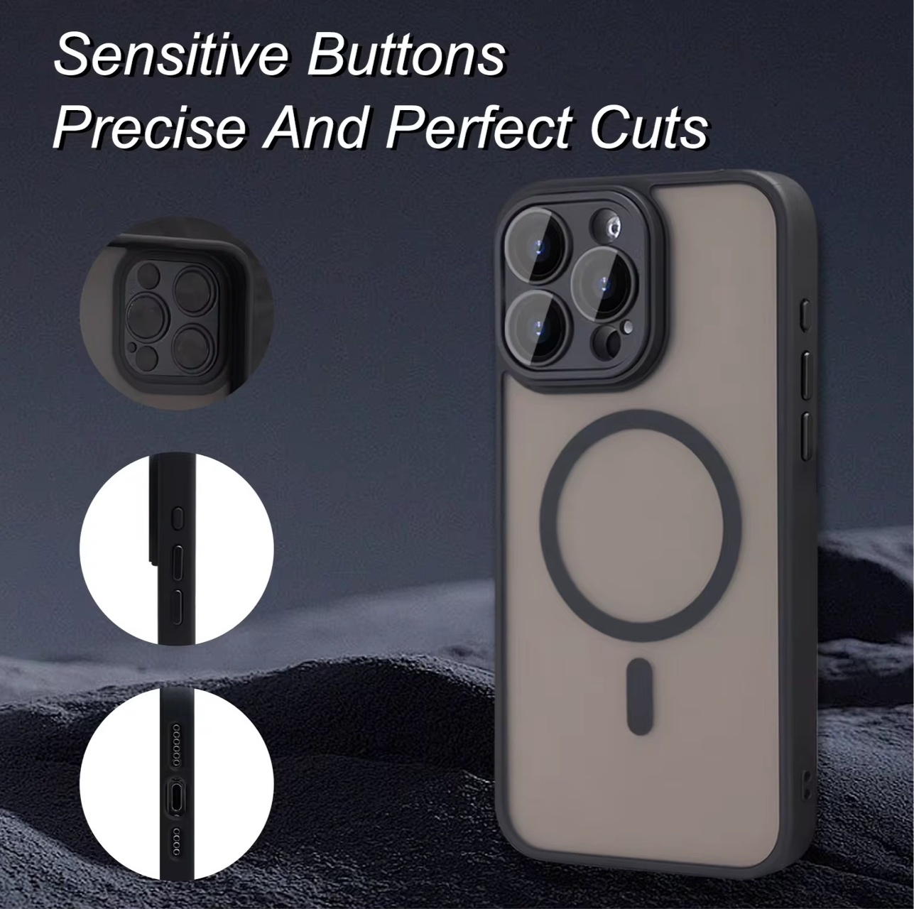 Case For Apple iPhone 13 14 15 16 Pro Max Matte Shockproof Frosted Case With MagSafe